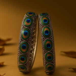 Peacock Feather Bangle Pair