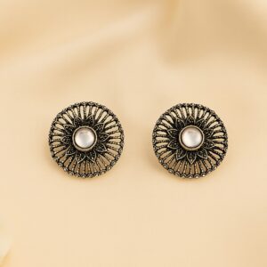 Pearl-Centered Floral Studs