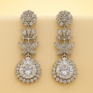 Silver Crystal Drop Earrings