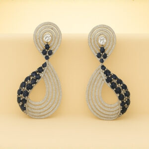 Silver-Black Wave Earrings