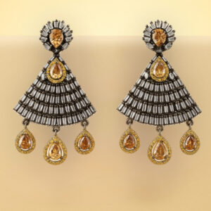 Tri-Tiered Metallic Earrings