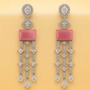 Pink Crystal Dangler Earrings