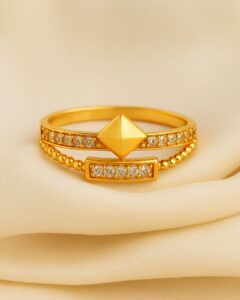 Geometric Stackable Dual-Band Ring