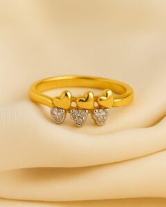Triple Heart CZ Romance Ring