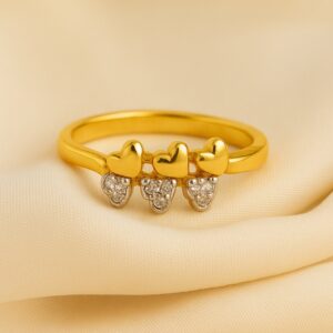 Triple Heart CZ Romance Ring