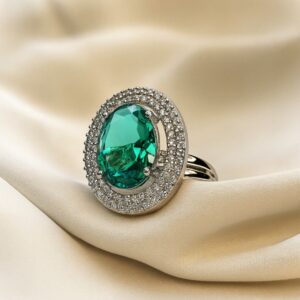Emerald Royale Halo Ring