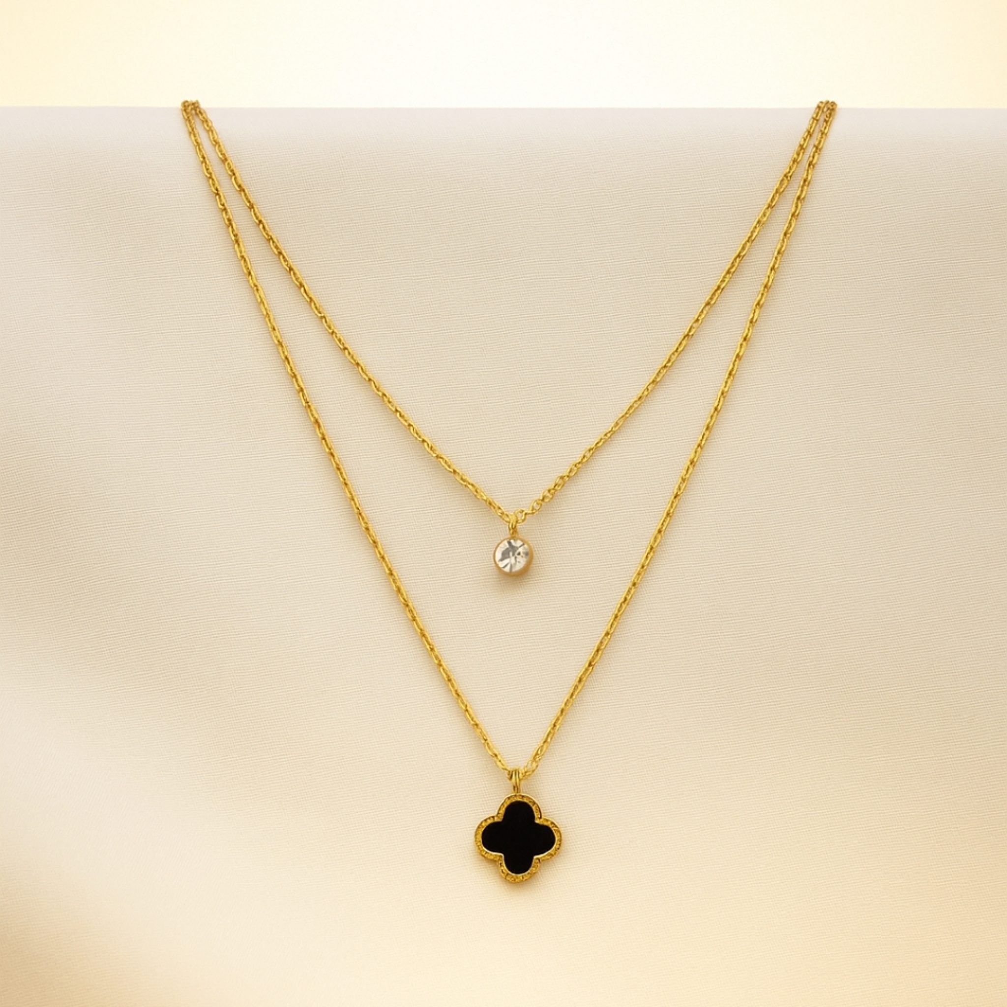 Dual Layer Clover Pendant Necklace