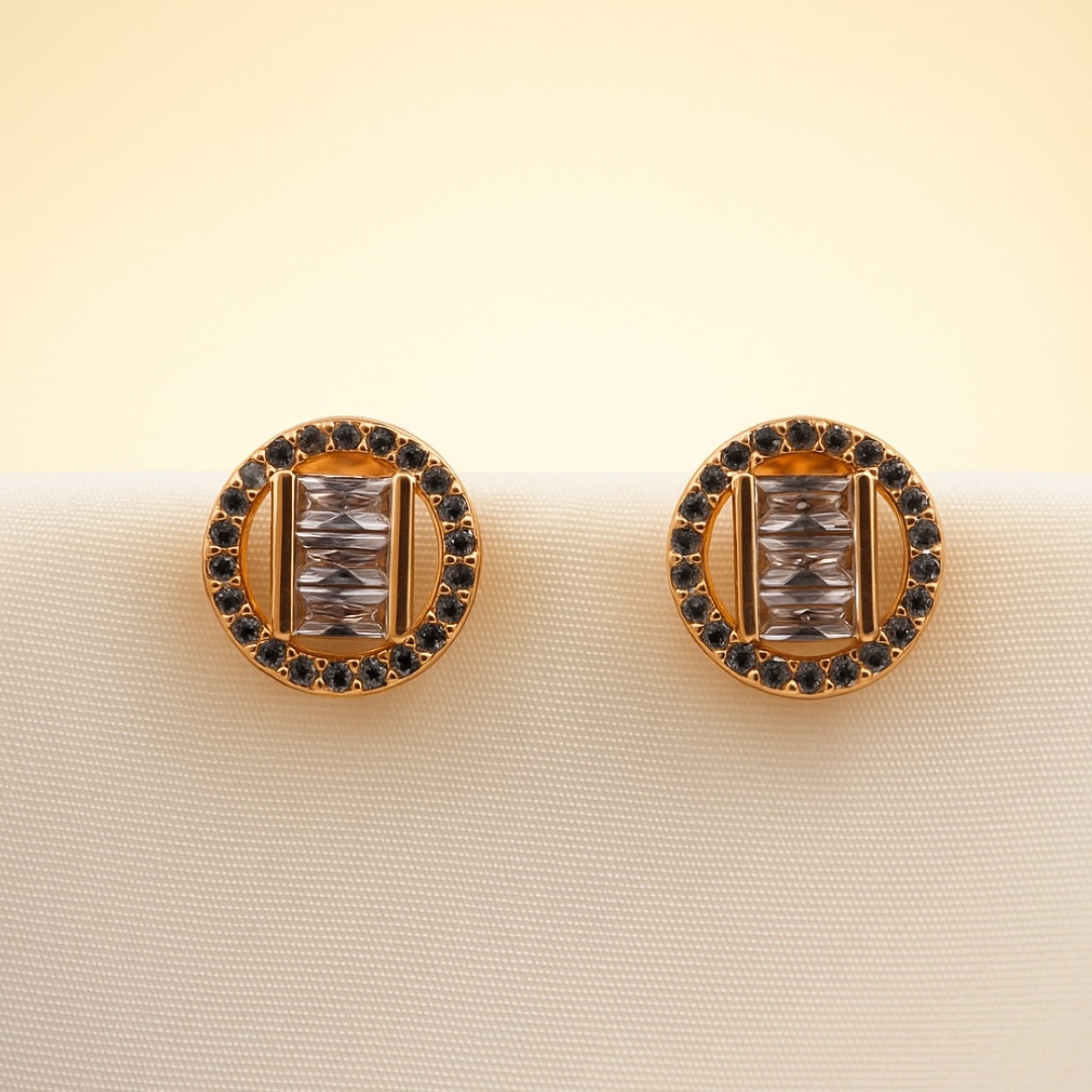 Baguette Halo Studs